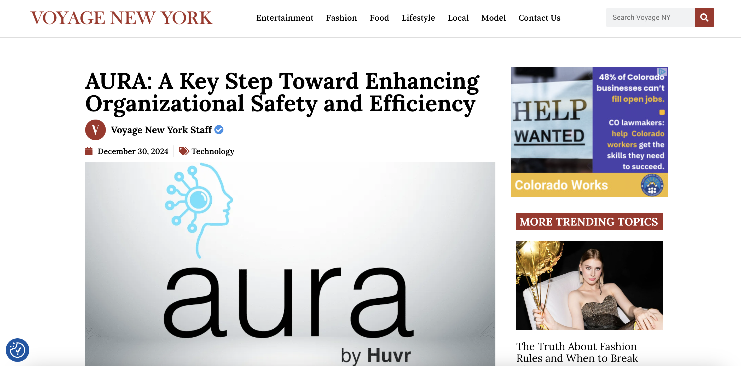 AURA: A Key Step Toward Enhancing Organizational Safety and Efficiency