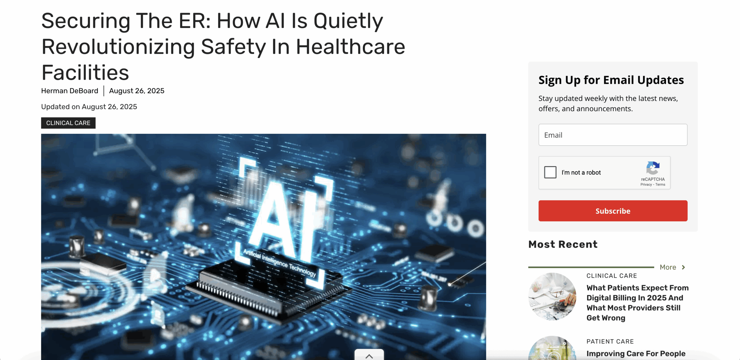 Securing the ER: How AI Is Quietly Revolutionizing Safety in Healthcare Facilities