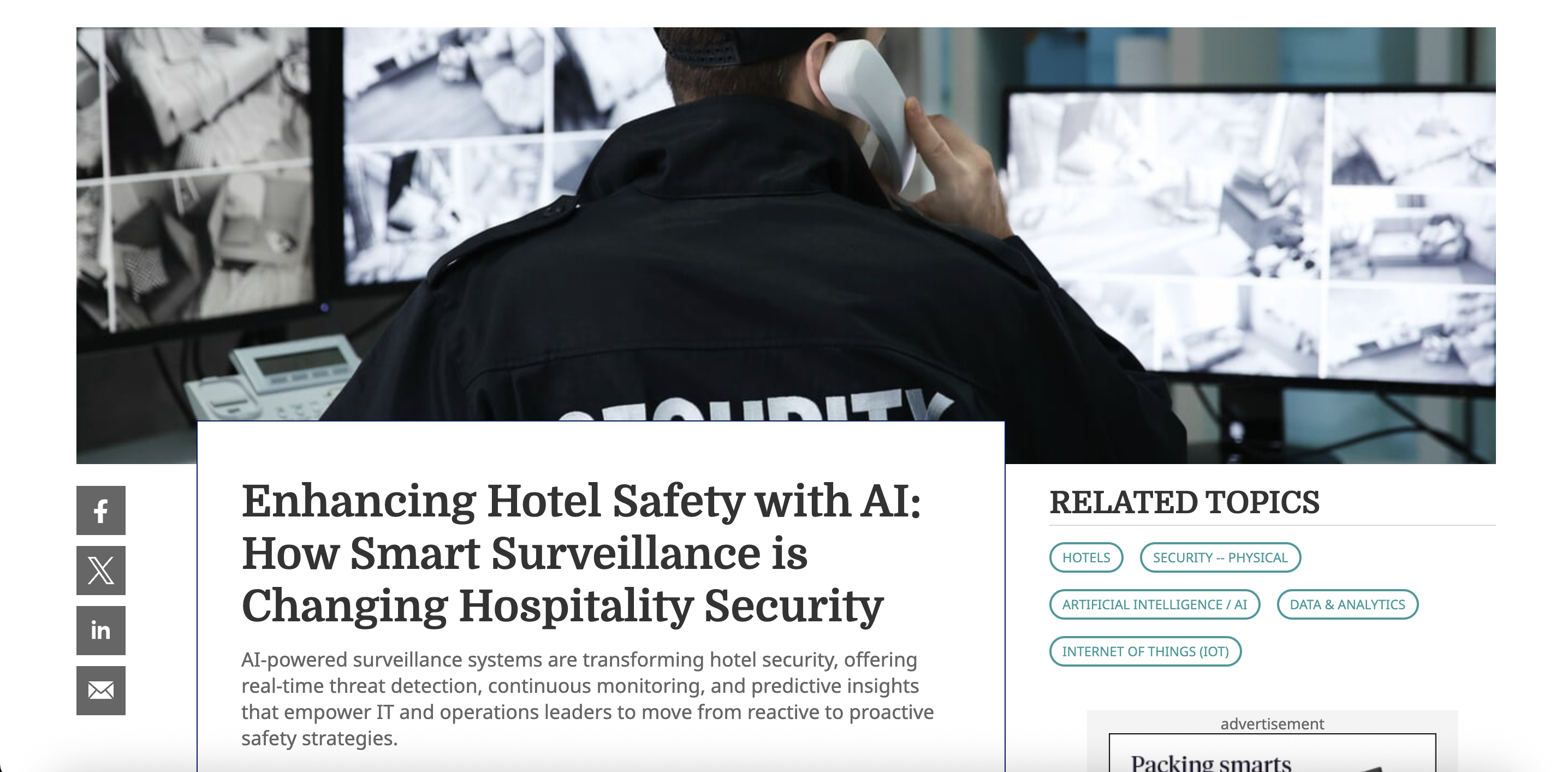 Enhancing Hotel Safety with AI: How Smart Surveillance is Changing Hospitality Security
