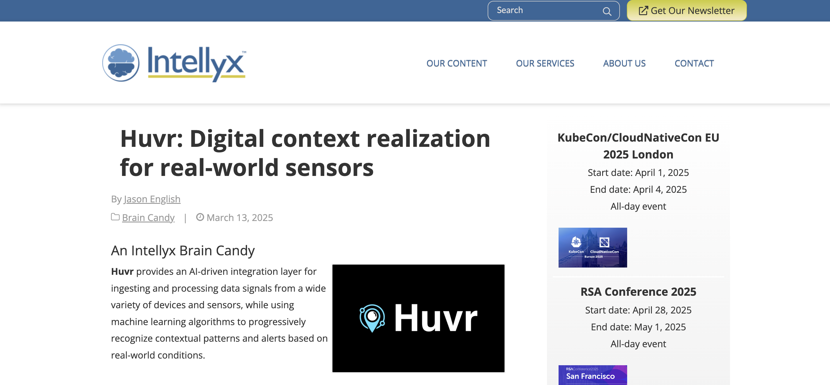 Huvr: Digital context realization for real-world sensors