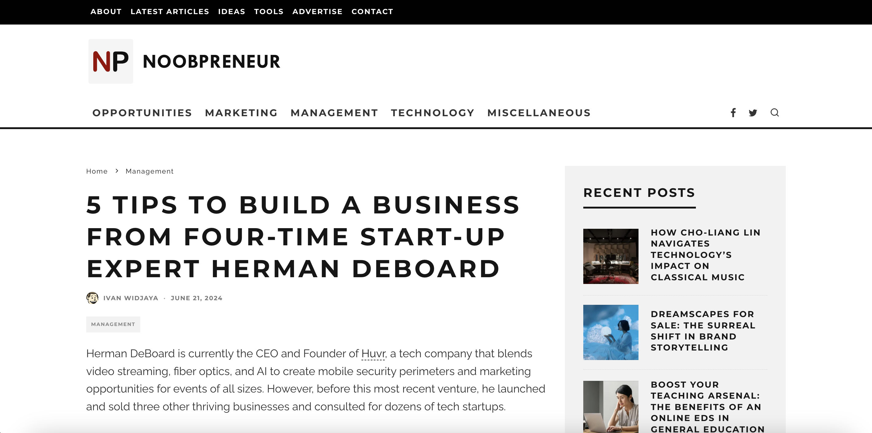5 Tips to Build a Business From Four-Time Start-up Expert Herman DeBoard
