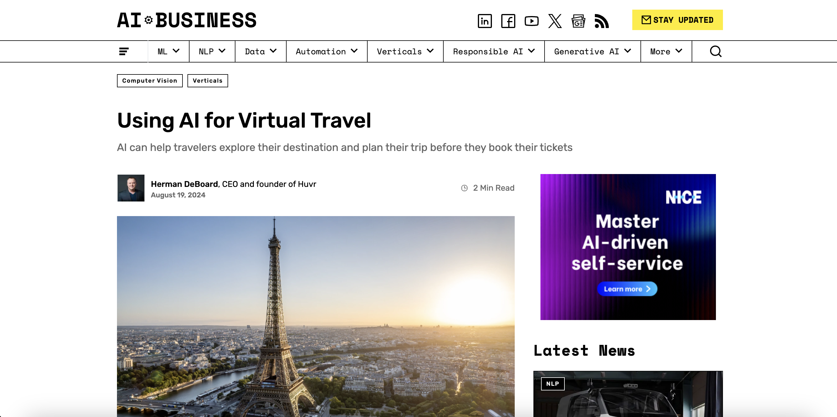 Using AI for Virtual Travel